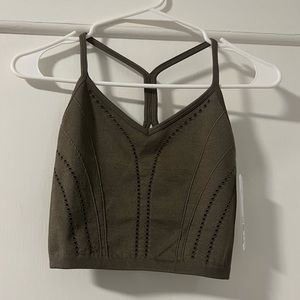 Spiritual Gangster Thea Seamless Longline Bra in Olive Green